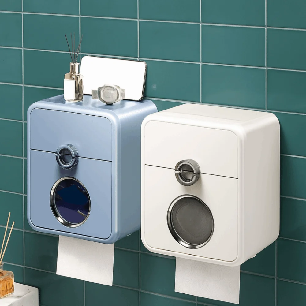 

Пластиковая двухслойная коробка для салфеток без дырокола, держатель для туалетной бумаги большой емкости, водонепроницаемая настенная коробка для бумажных полотенец для дома