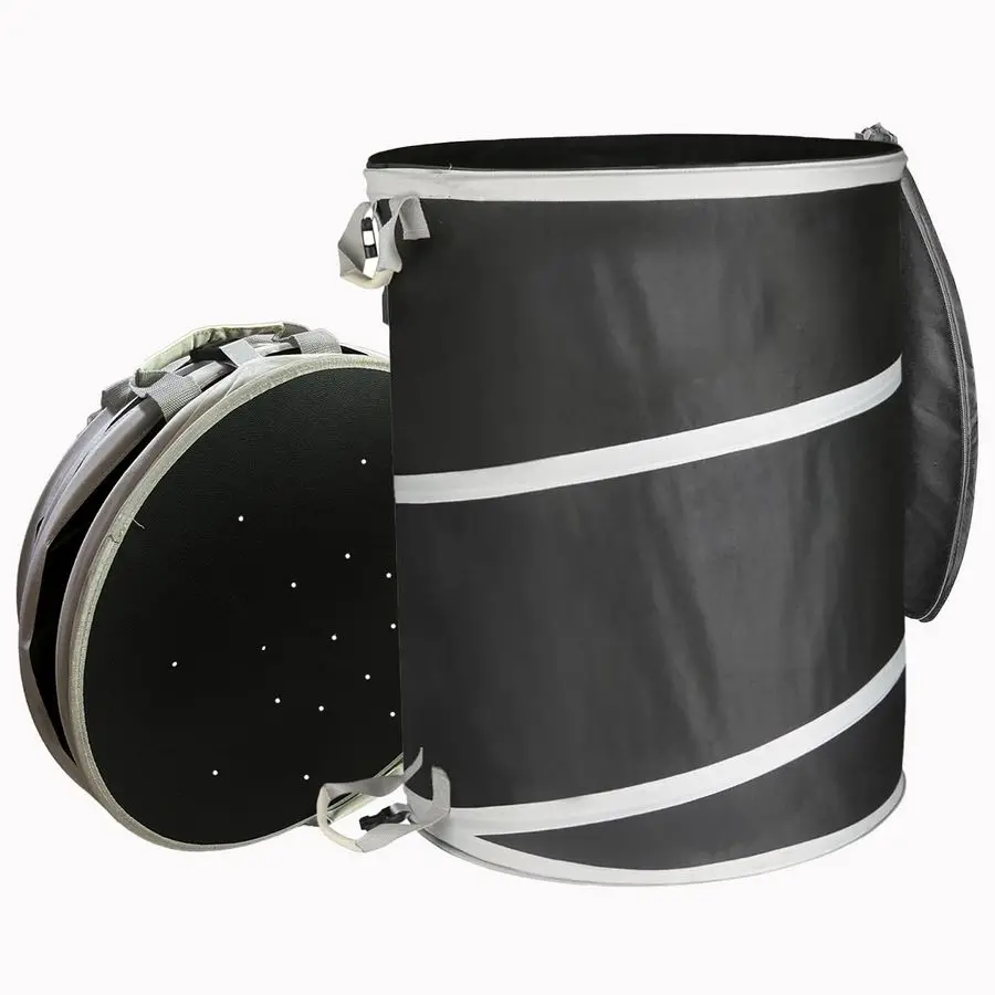 

Мусорный бак для дворового отходов в кемпинге, всплывающий мешок для мусора на 42 галлона с крышкой на молнии с жестким дном, сверхмощная многоразовая уличная футболка