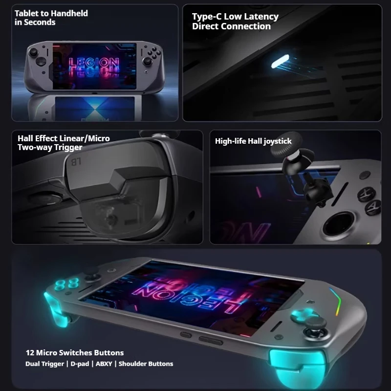 Lenovo Legion G9 2026 Telescopic Wireless Gamepad For Y700 5th Gen Tablet Carbon Gray Bluetooth Mobile Gaming Joystick PUBG view 2