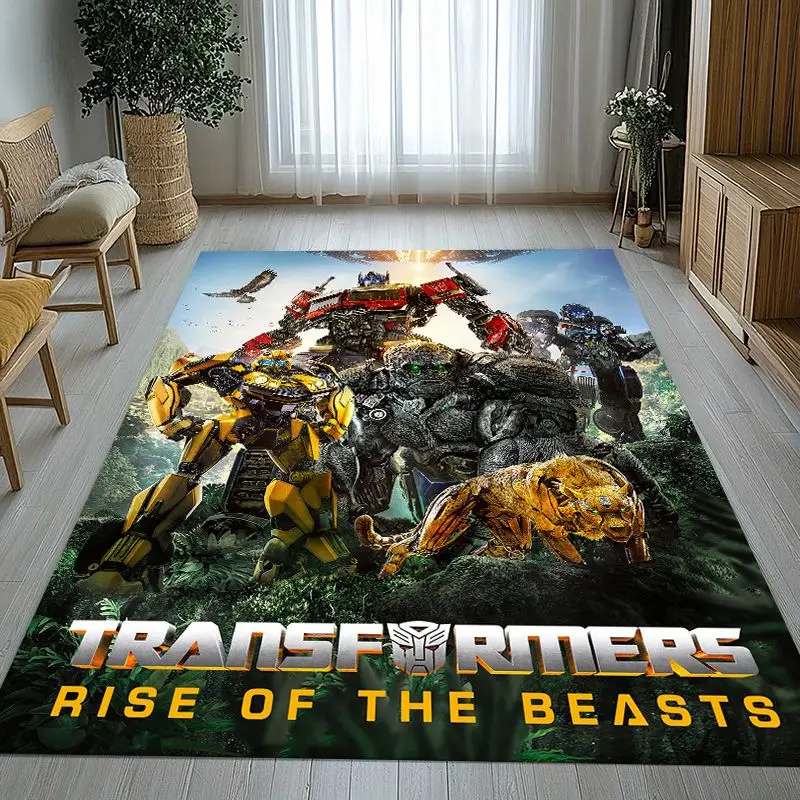 Retro Autobots Transformers Optimus Prime Area Rug,Soft Non-Slip Carpet Mat for Living Room Bedroom,Sofa Floor Rug,Home Decor