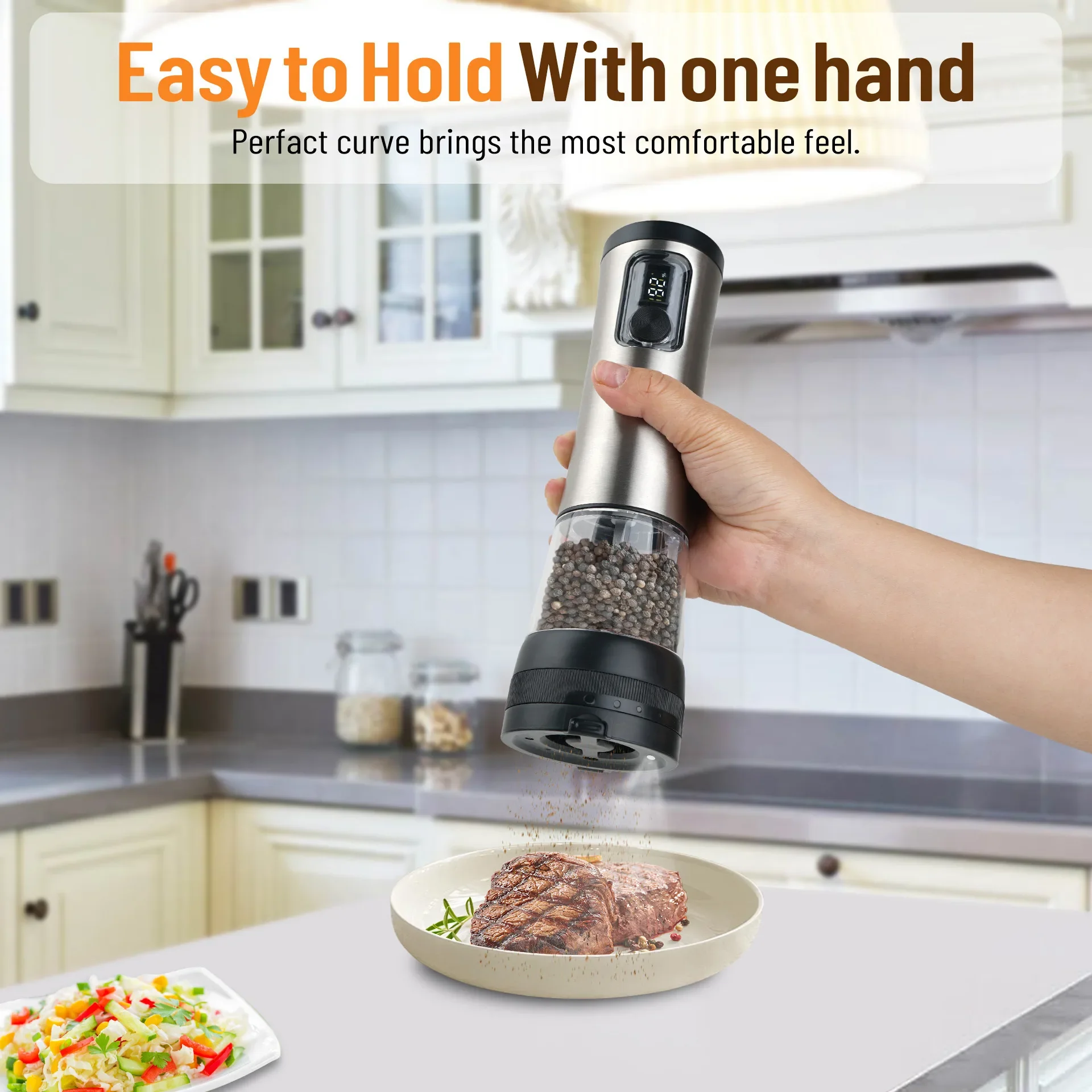 2026NEW Electric Pepper Grinder Pepper Black Pepper Salt Grinding Bottle Seasoning Bottle Jar Rechargeable