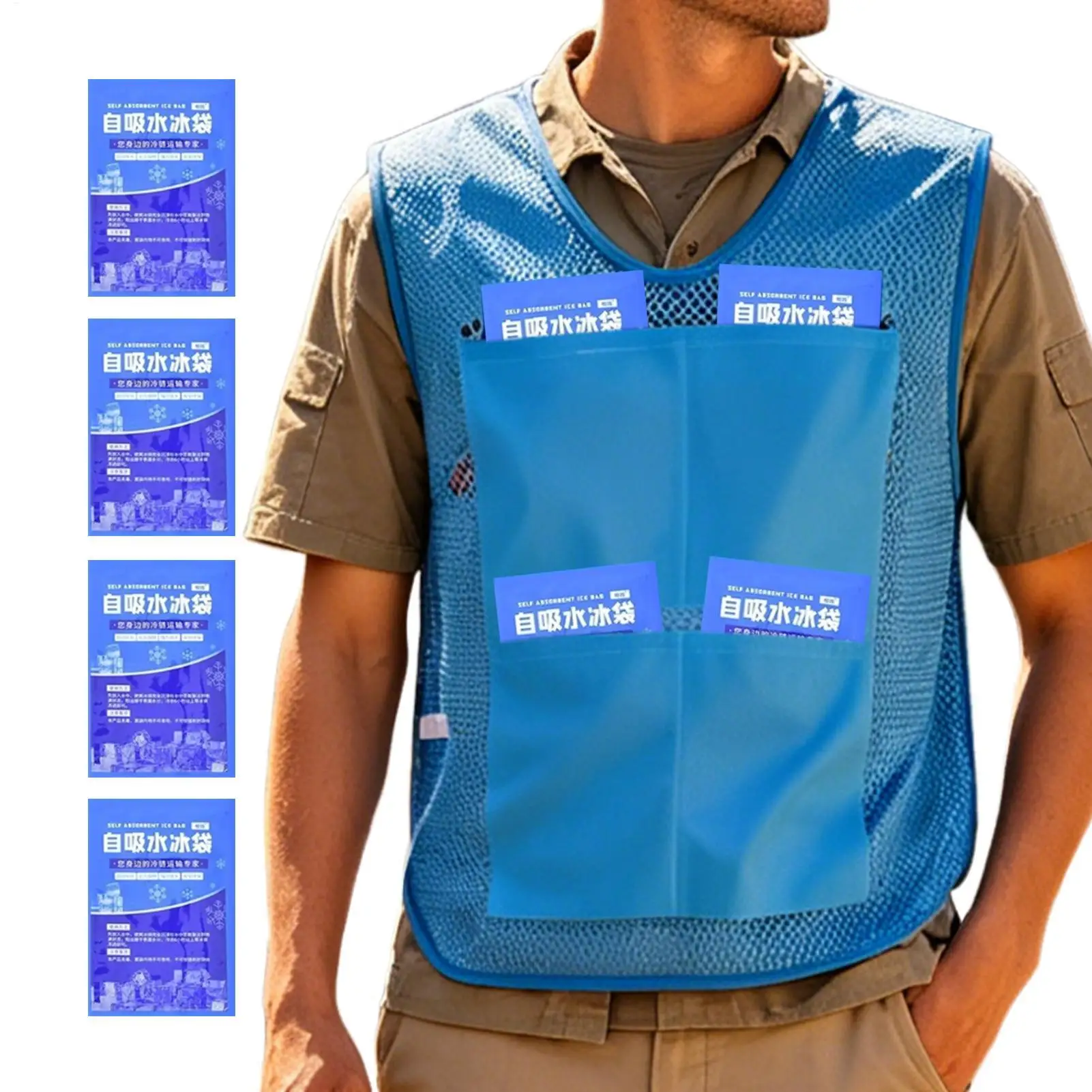 Cooling Vest Lightweight Breathable Cool Jacket Pocket Construction Vest for Hot Weather Construction Traffic Warehouse Cycling
