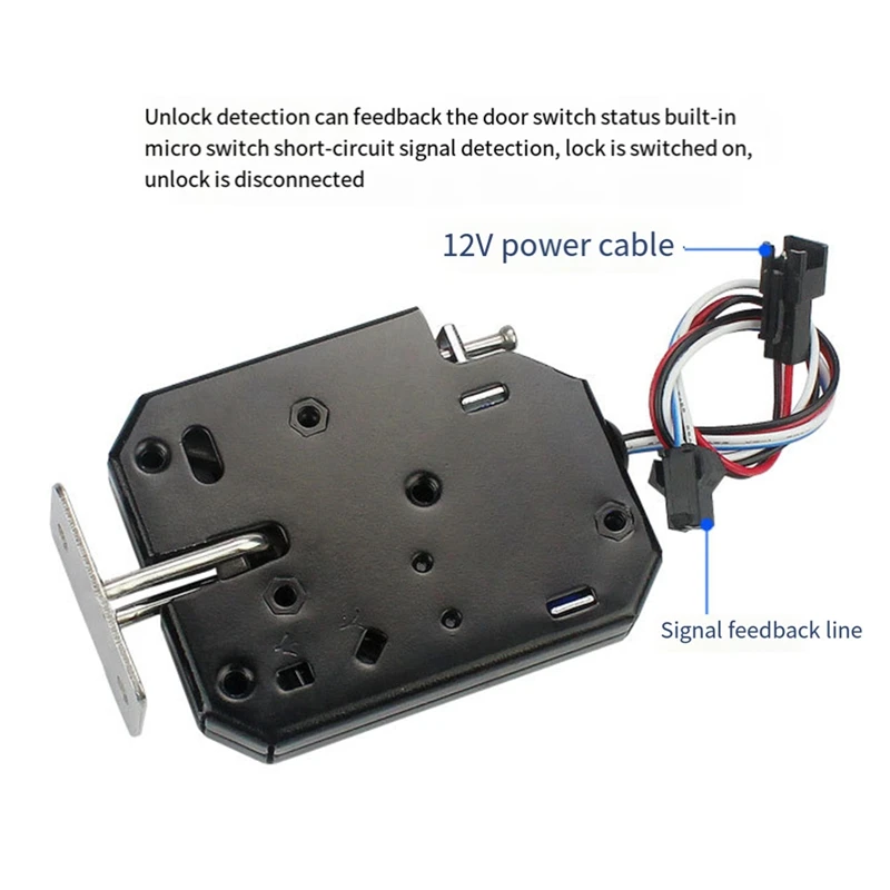Small 12V 1.5A Electronic Lock Latch Release Assembly Electromagnetic Control Metal Safety Magnetic Lock Durable