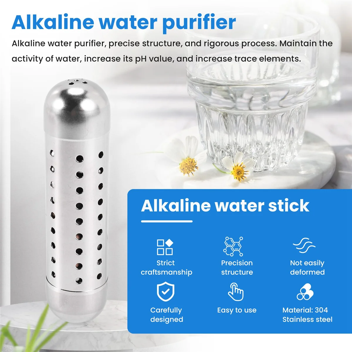 Purificador de água Ionizer Stick, Levante PA, Carregado Estruturado, Purificador de água alcalina