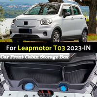 Car Cabin Trunk Organizer Box For Leapmotor T03 2023 2024 2025-IN Front Large Capacity Engine Hood Trunk Storage Box Parts