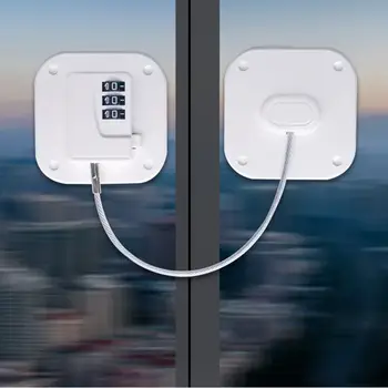 1 個兒童安全鎖櫥櫃冰箱門鎖不銹鋼纜繩保護兒童嬰兒家用窗戶鎖強力固定 12 最佳銷售 冰箱鎖 - №2