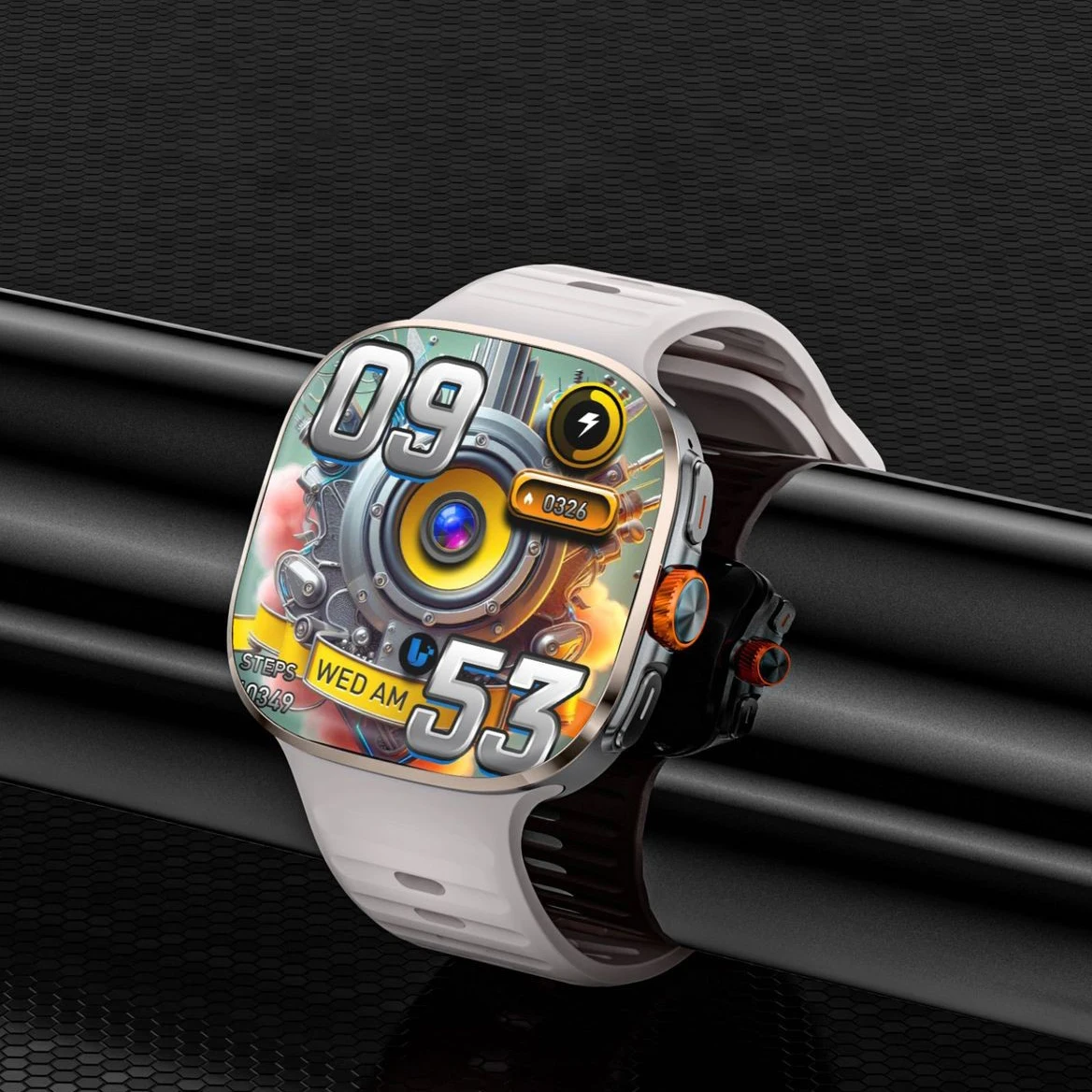 LOKMAT 4G NFC GPS Android Smart Watch 2.16 AMOLED 480x480 HD Screen 3G+32G Rotating Camera Wifi Video Calls Fitness Tracker