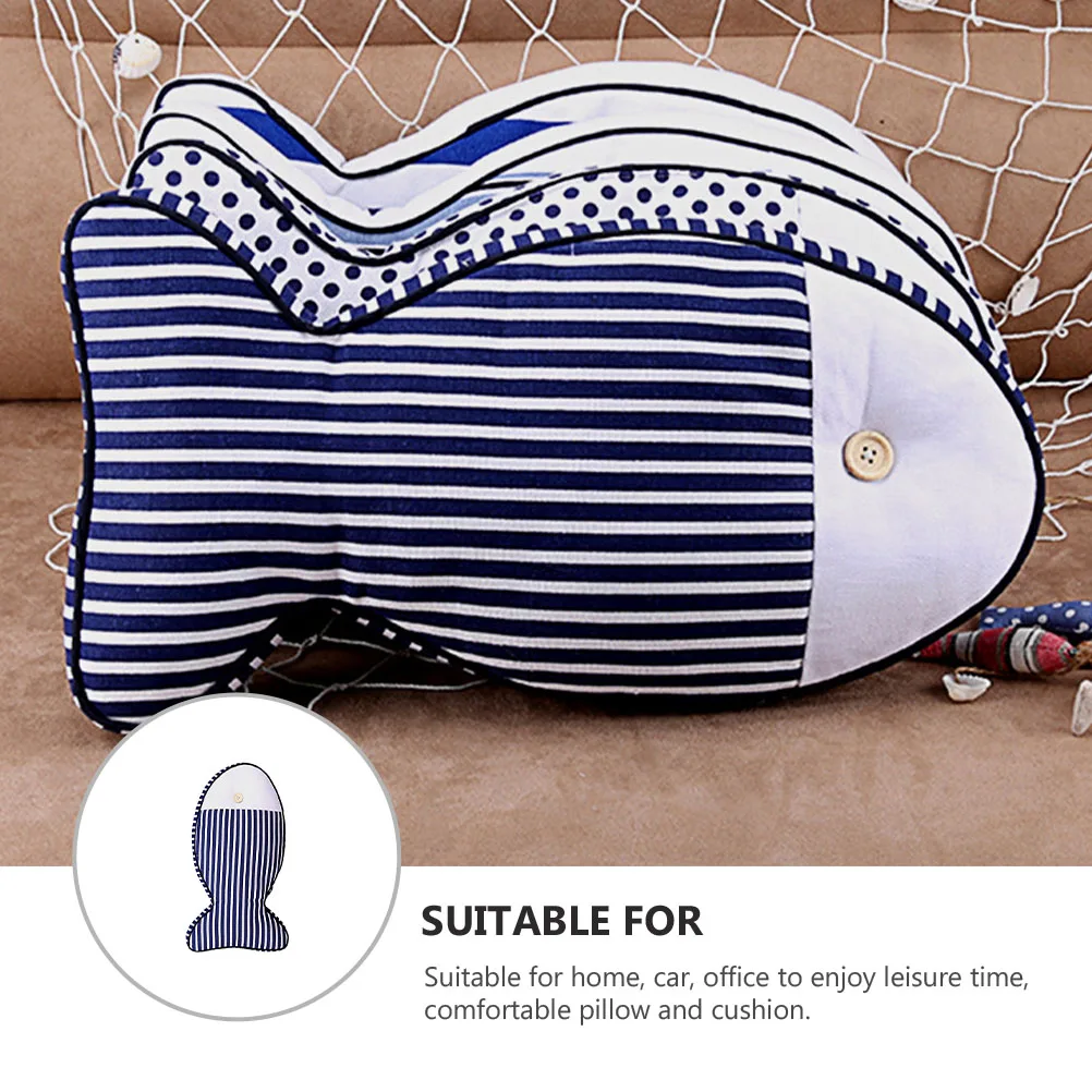 

Fish Shaped Cotton Linen Pillow Cushion Comfortable Decorative Sofa Office Home Car Pillow For Adults Kids Mediterranean Style