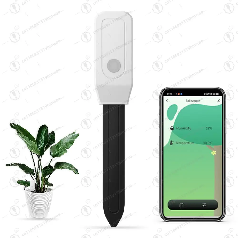 Smart Soil Tester Sensor 2.4G WiFi Humidity Meter Temperature Tracker for Plants Gardening Tuya App Control
