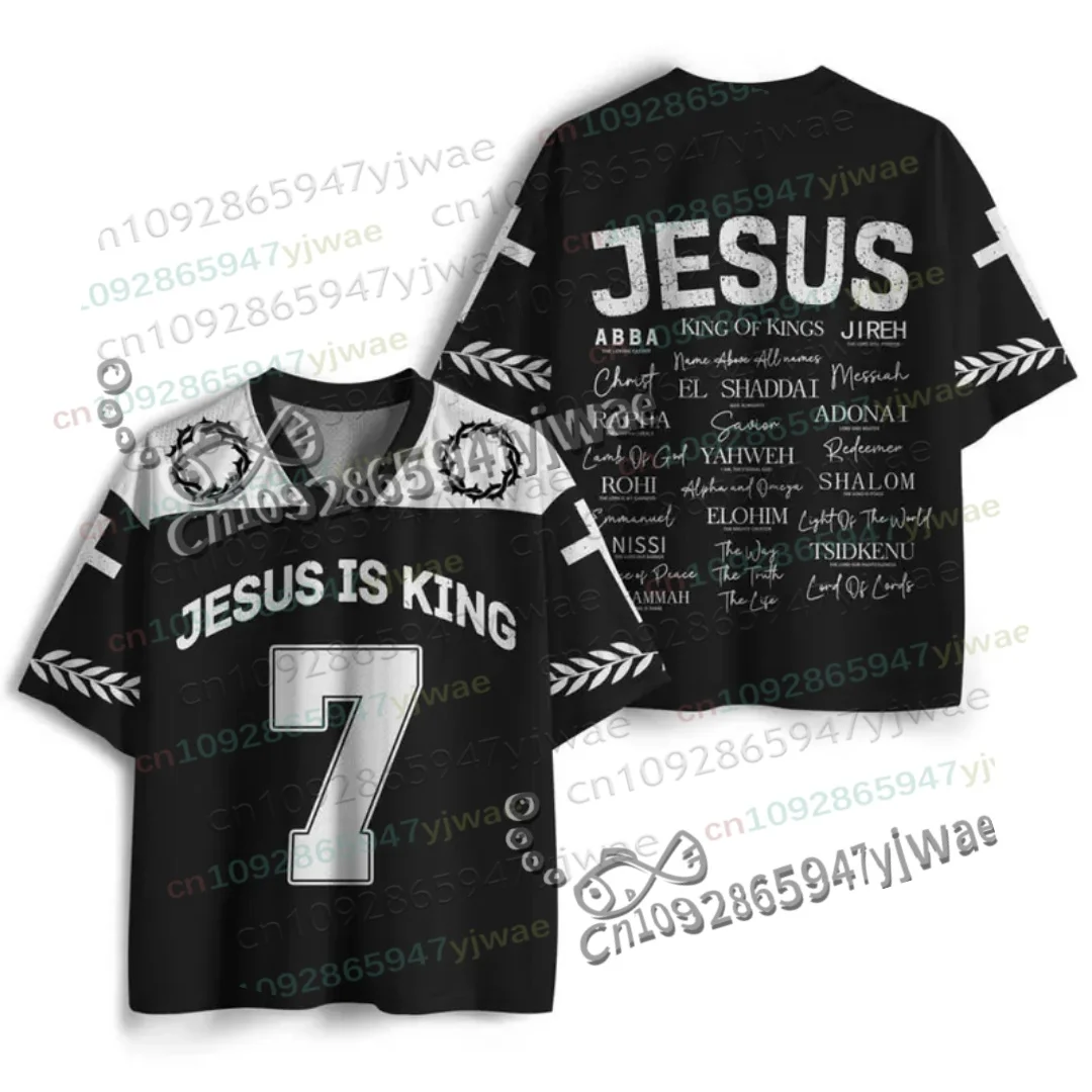 Team Jesus 7 Christian Mesh Jersey Faith Bible Verse Baseball Unisex Jersey “Was Is Is To Come” Biblical Jesey Women Mens Tshirt
