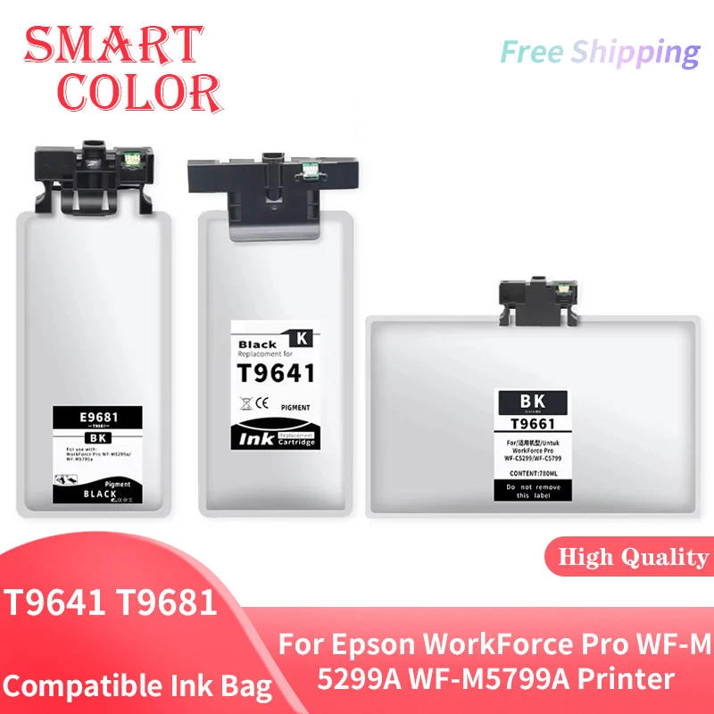 T9641 T9661 T9681 Compatible Ink Bag With Pigment Ink For Epson WorkForce Pro WF-M5299A WF-M5799A Inkjet Printer With Chip