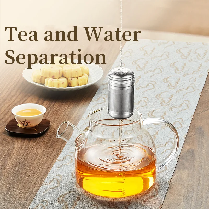 KAMJOVE Tea Leaf Infuser,with Chain for Tea-water Separation,Mesh Tea Storage Accessory,304 Stainless Steel Tea Filter Chamber