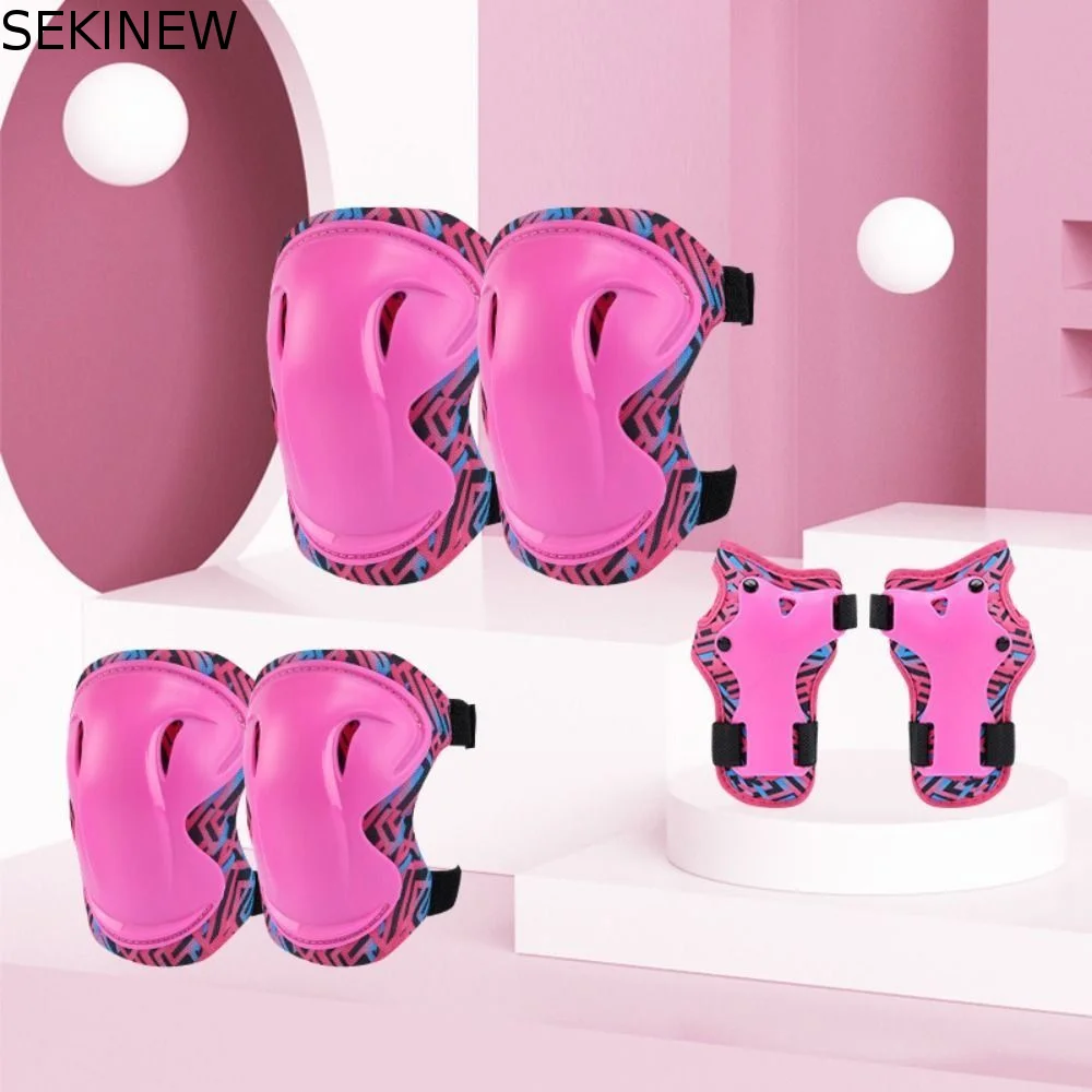 

Anti-fall Kids Knee Pad Hand Guards Balance Car Roller Skates Protective Gear 6-in-1 Breathable Elbow Pads Biking Cycling