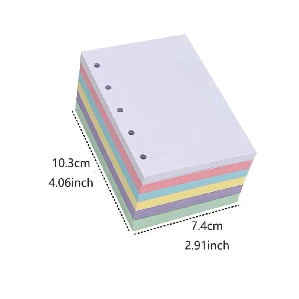 50Sheets A8 M5 Loose Leaf Refill Paper 5-Ring Candy Color Refill Spiral Binder Inner Pages Blank Connell Stationery