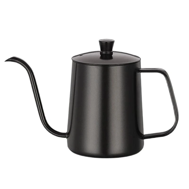 Pot air panas kopi menetes dengan tangan dengan tutup berkemah, aksesoris kopi kopi