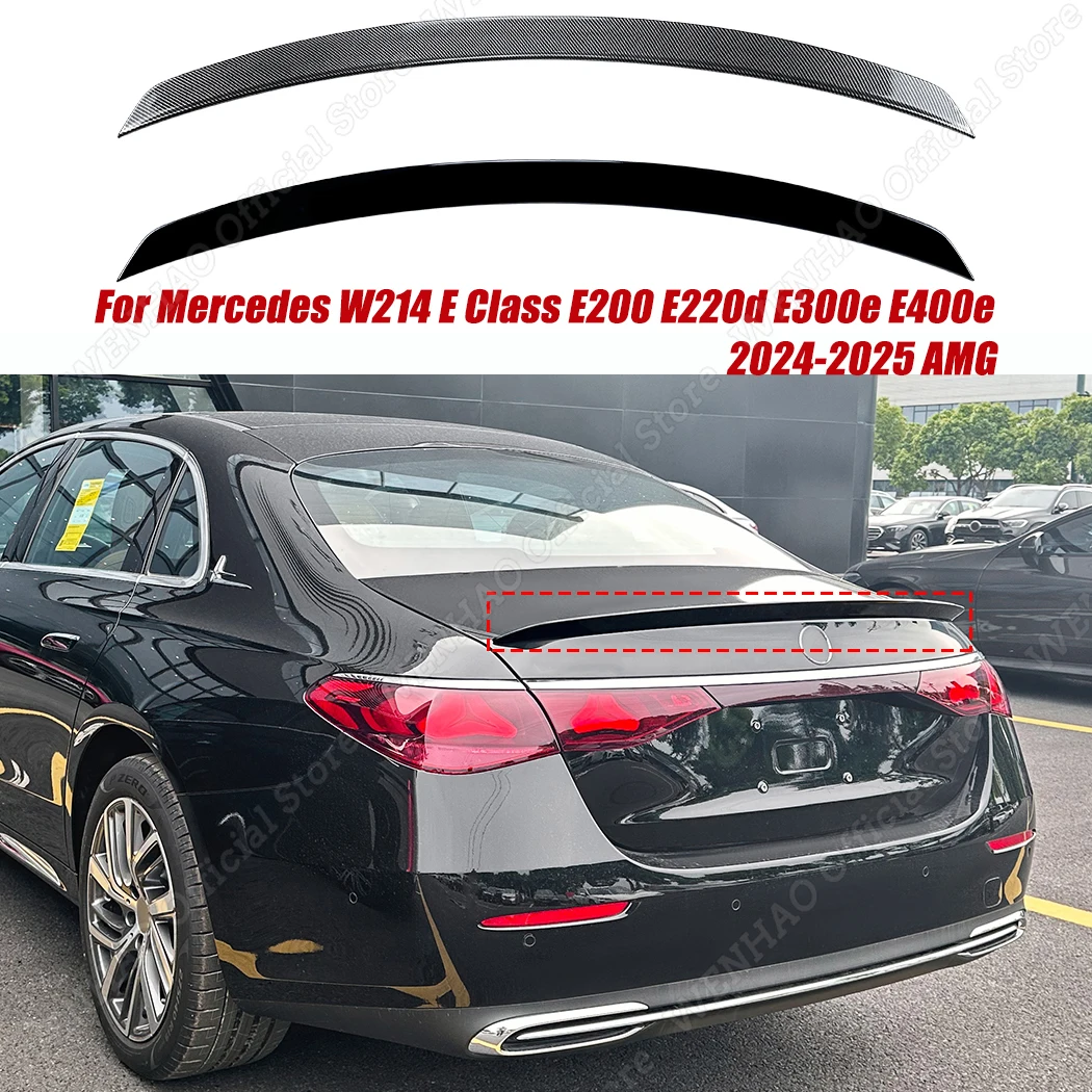 For Mercedes W214 E Class E200 E220d E300e E400e 2024-2025 AMG High-quality ABS Rear Roof Spoiler Wing Lip Black/Carbon Look