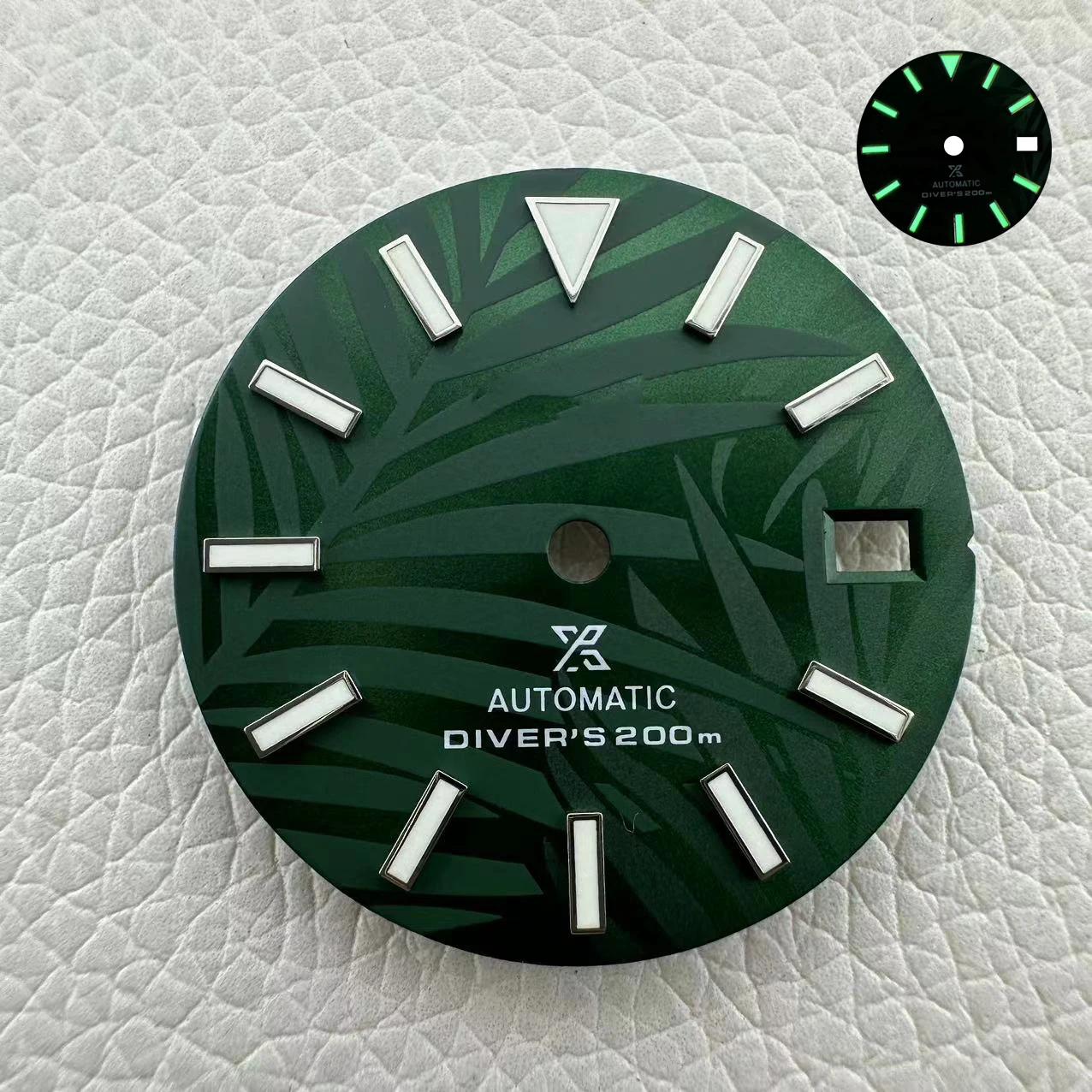 28.5mm Leaf Green Light S Logo dial 20MM Strap Suitable for nh dial 35 Movement 36mm 39mm Case Watch Accessories Repair Tool