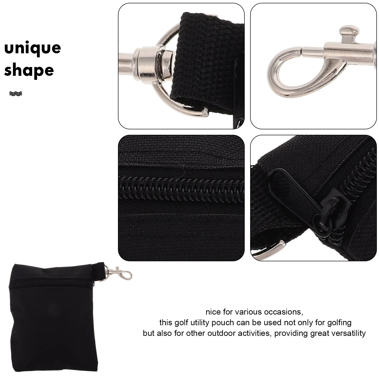 4Pcs Golf Pouch Bag for Men Women Heavy Duty Nylon Golf Ball and Tee Storage Waist Pack Lightweight Travel Organizer