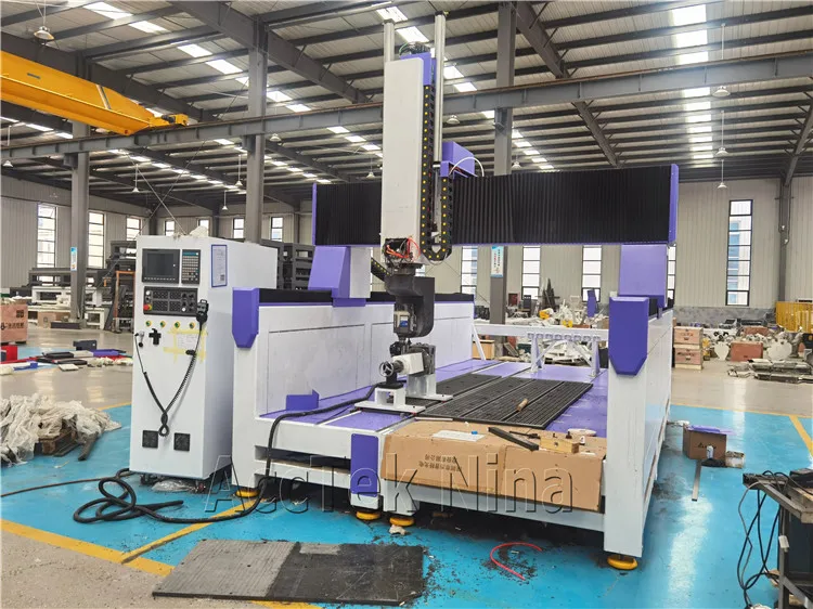 High  Z Axis Wood Foam Engraving 5 Axis Cnc router With ATC Hiteco Spindle Rotate Head