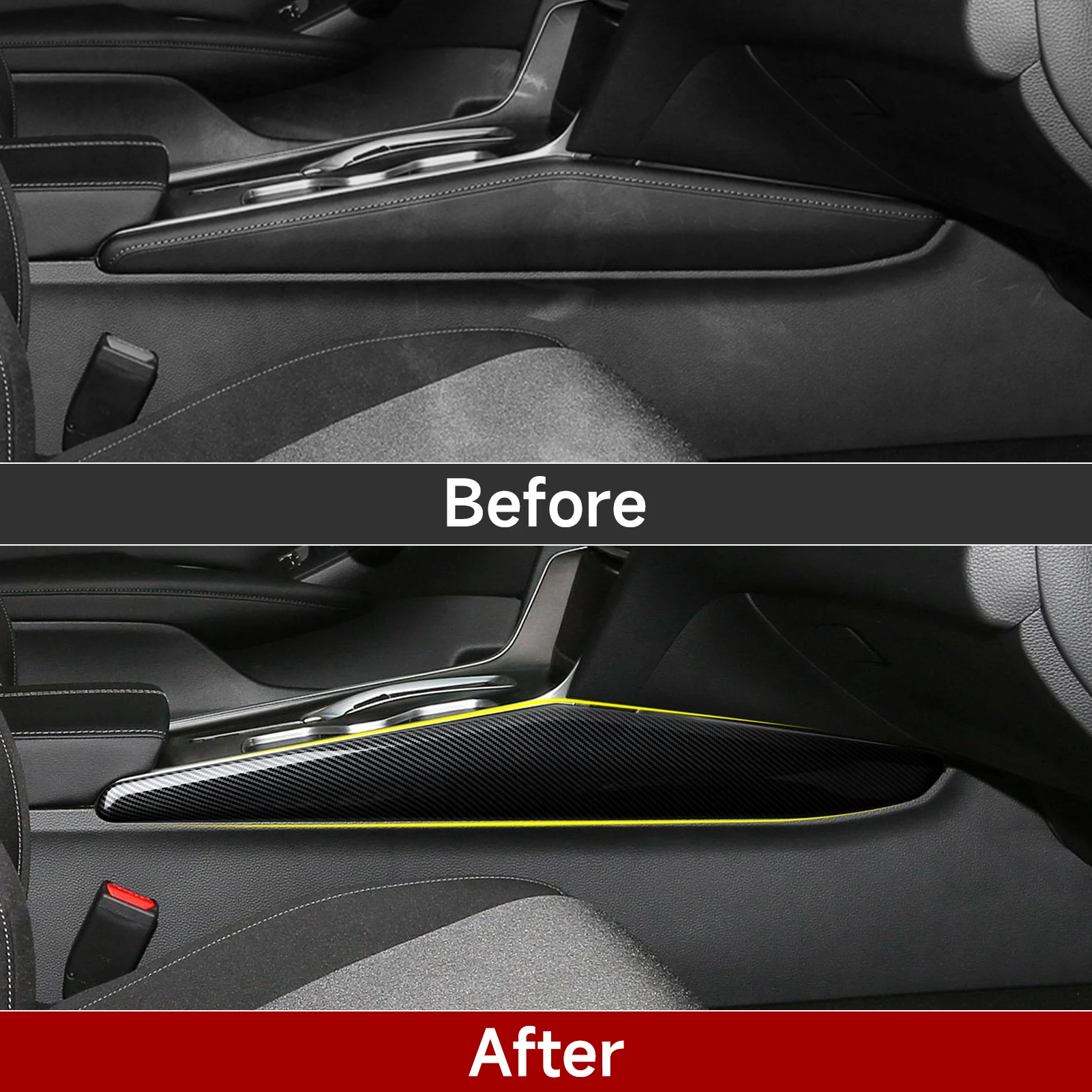 Auto-Mittelkonsole, Schalthebel, Lenkradverkleidung für Honda Accord 10. Generation 2018-2022 Zubehör. ABS-Kohlefaser-Innenausstattung. – Detail 12