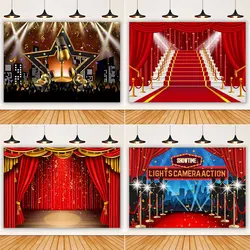Cinema Movie Night Theme Photography Red Carpet Film Event Star Backdrop Adults Birthday Party Custom Decoration Prop