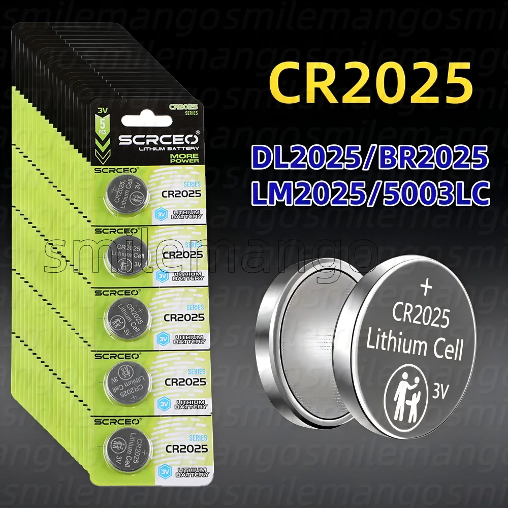 5-60PCS 3V CR2025 CR 2025 Lithium Button Battery DL2025 BR2025 5003LC LM2025 Coin Cell Watch Batteries For Toys Clock Computer