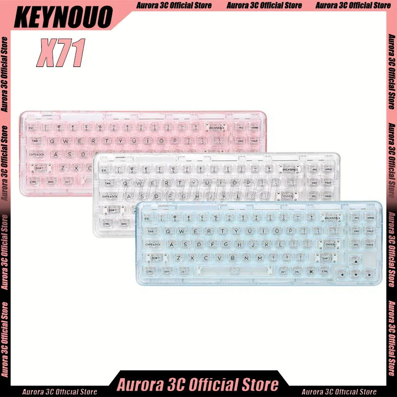 

Keynouo X71 Mechanical Keyboard Wireless Keyboard 71 Keys 3Mode USB/2.4G/Bluetooth Gamer Keyboard Hot-swap Gaming Keyboard Gift