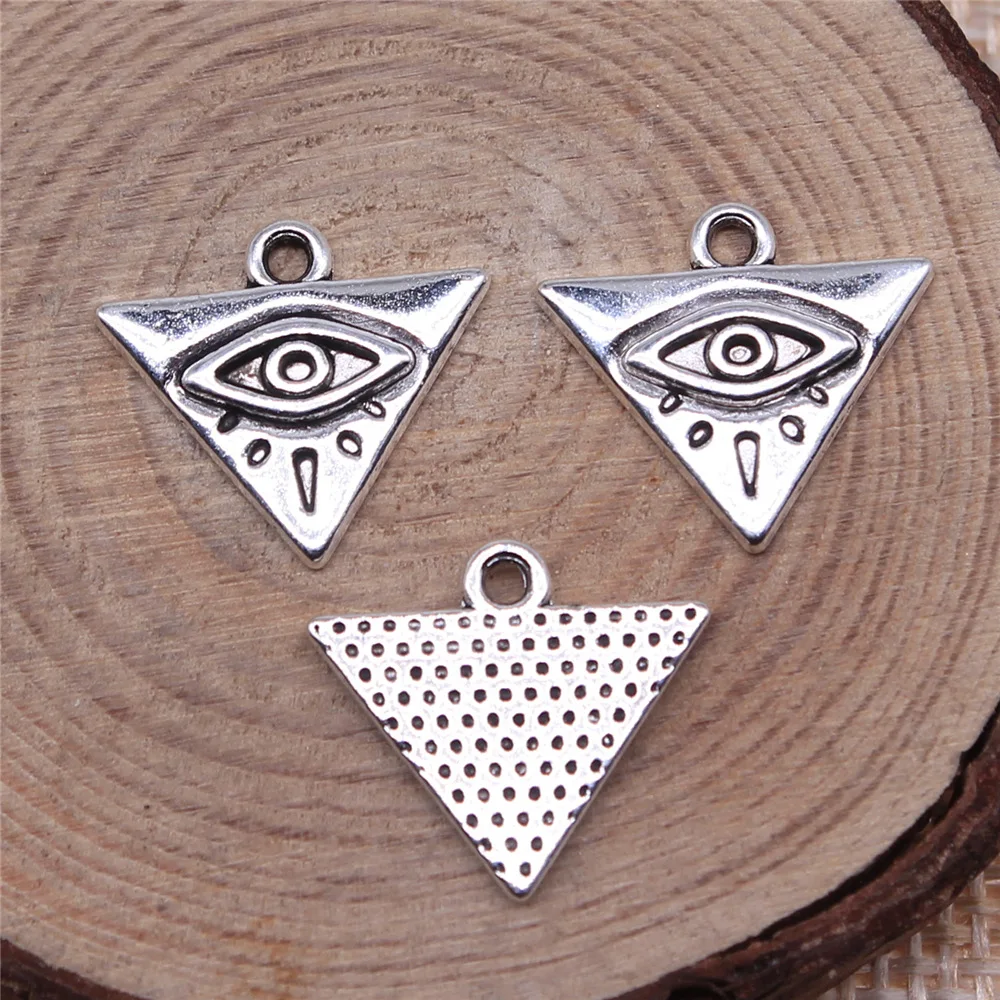 20Pcs 14x13mm Alloy Charm Triangle Eye Horus Pendant EF3967