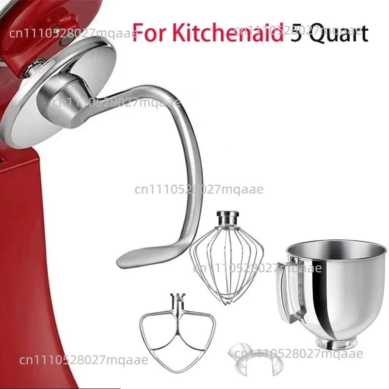 For Kitchenaid5 6 7 Quart Mixer Aid Attachment Parts AccessoriesStand Mixer Wire Whip& Dough Hook&Mixer Aid Paddle