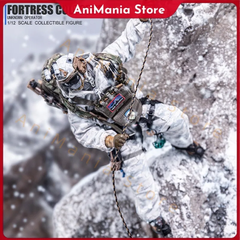 

HASUKI SA03 1/12 Scale Black Action Series Snow Mountain Ghost Male Soldier Action Figure Model Full Set for Collectible Toys