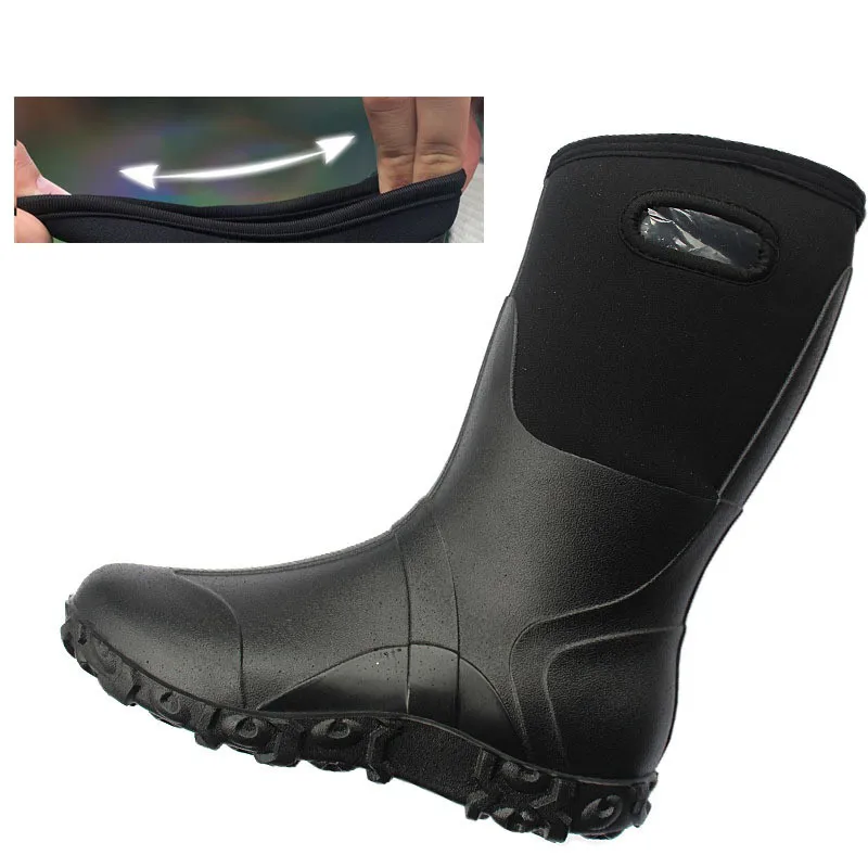 Waterproof Neoprene High Rain Boots Keep Warm Anti-Slip Fishing Shoes High Quality Bionic Camouflage Hunting High Boots