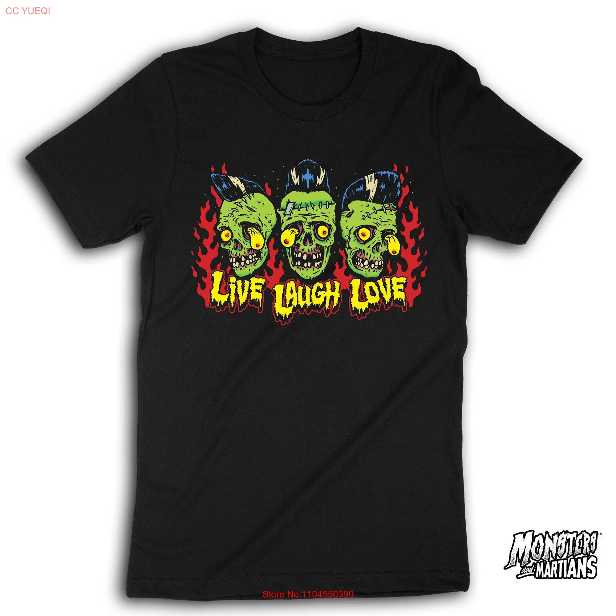 Zombies Live Laugh Love T Shirt Laughing Horror Punk Psychobilly Halloween Fans 0958 long or short sleeves