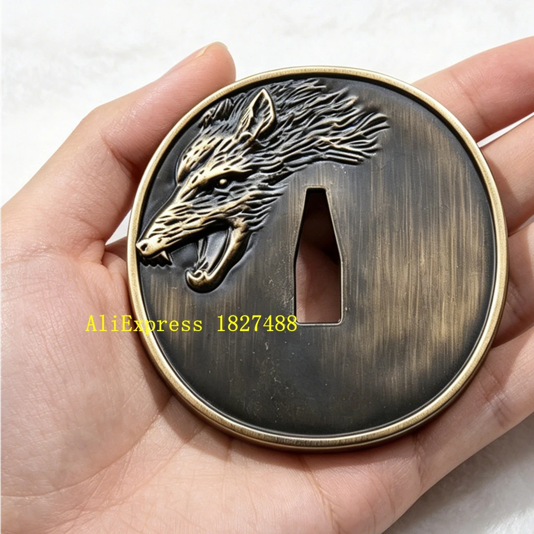 Craft Decor for Living Room & Home Display Metal Craft Traditional Japanese Sword Ornament Tsuba Kit Samurai Cosplay Accessories