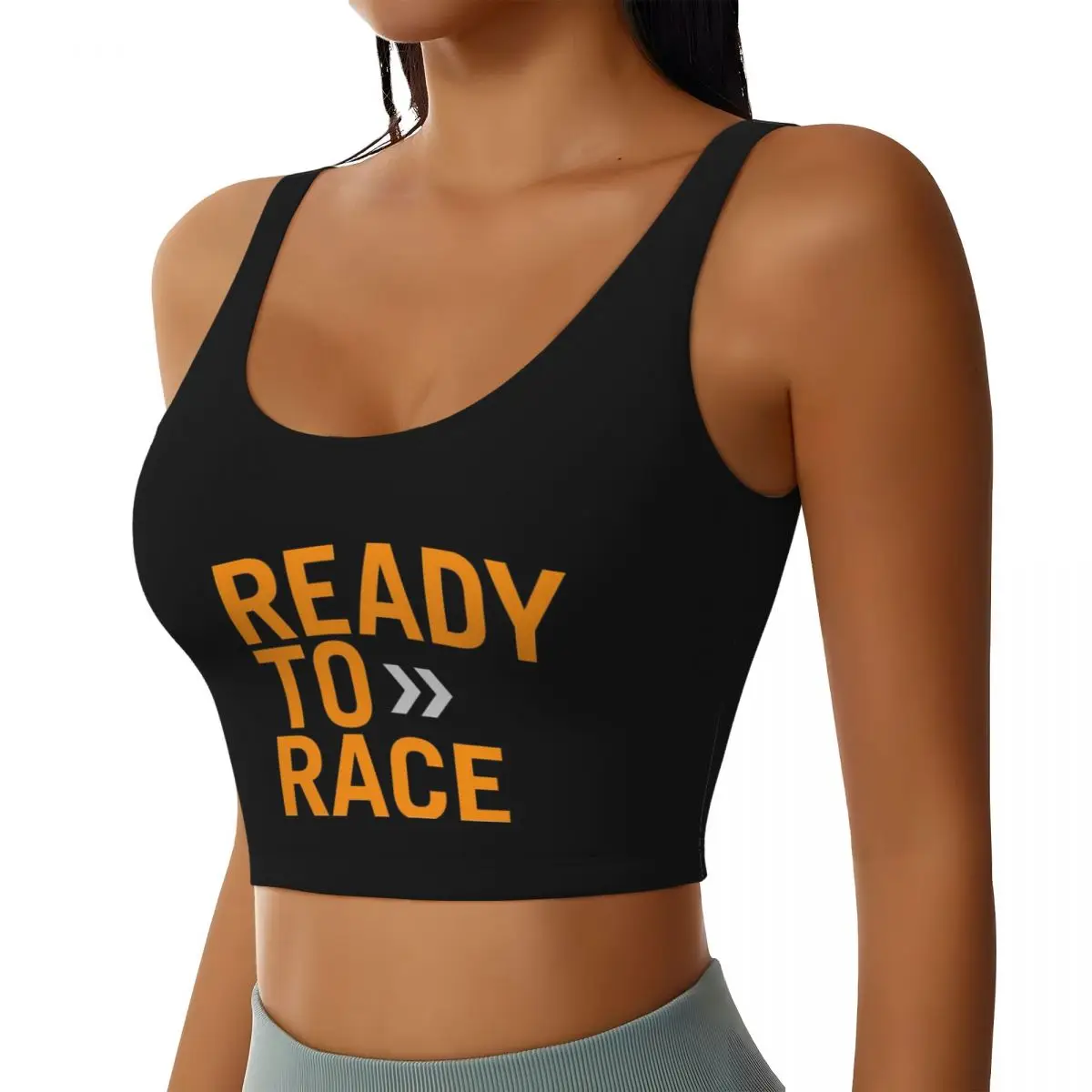 Custom Ready To Race Workout Crop Tank Tops Women's Bike Running Sports Bras