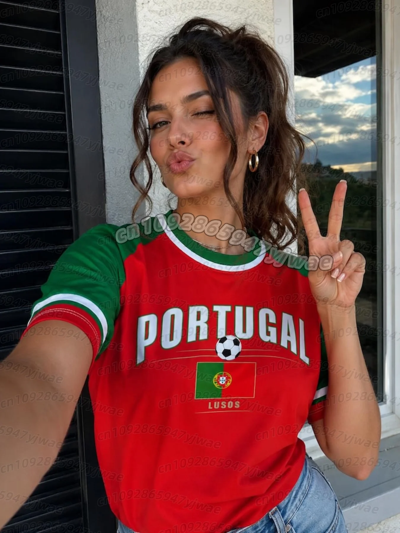 Camiseta de Manga Corta para Hombres, Mujeres y Jóvenes, Uniforme de Aficionados al Fútbol de España, Portugal, México y Colombia, Verano 2026