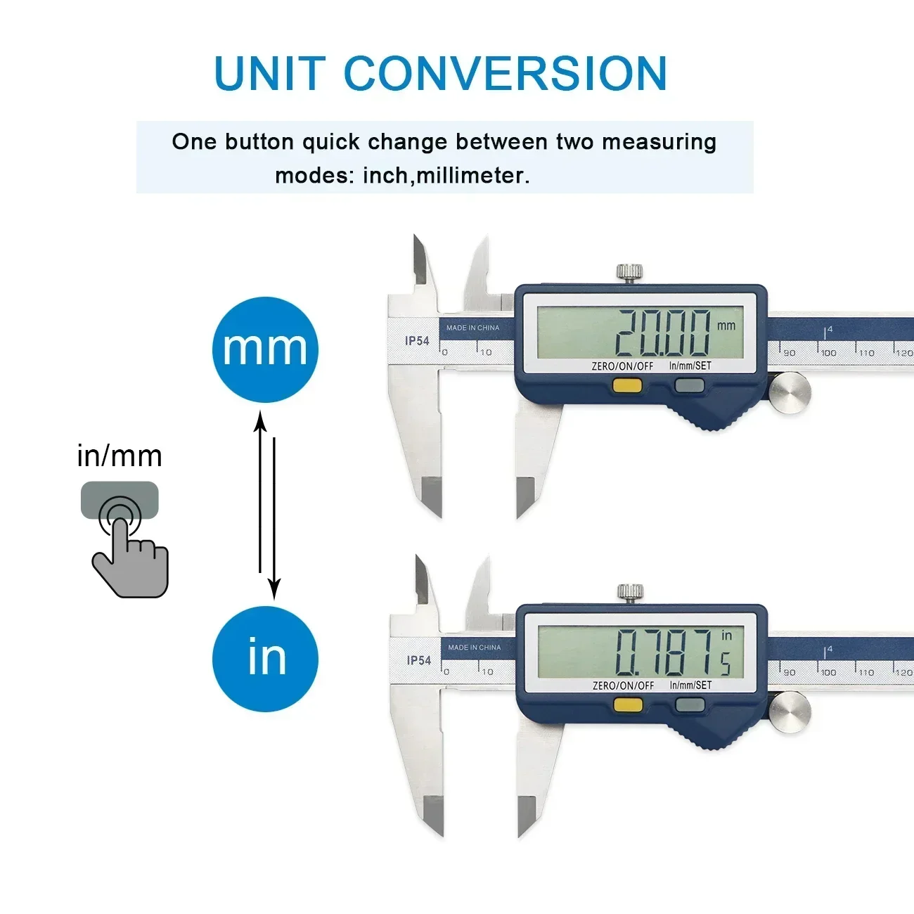 Durable SHAHE Digital Caliper Auto Off Function Upper Lower Limit Prompt Stainless Steel Vernier Measuring Tool Inch/Metric Conv