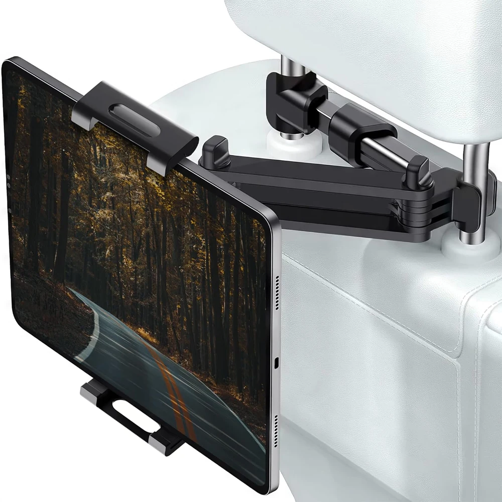 Car Headrest Tablet Holder Stand for Ipad Pro 4.7-13'' Phone/Tablet Rotating Telescopic Tablet Bracket for Kids Support for Cars