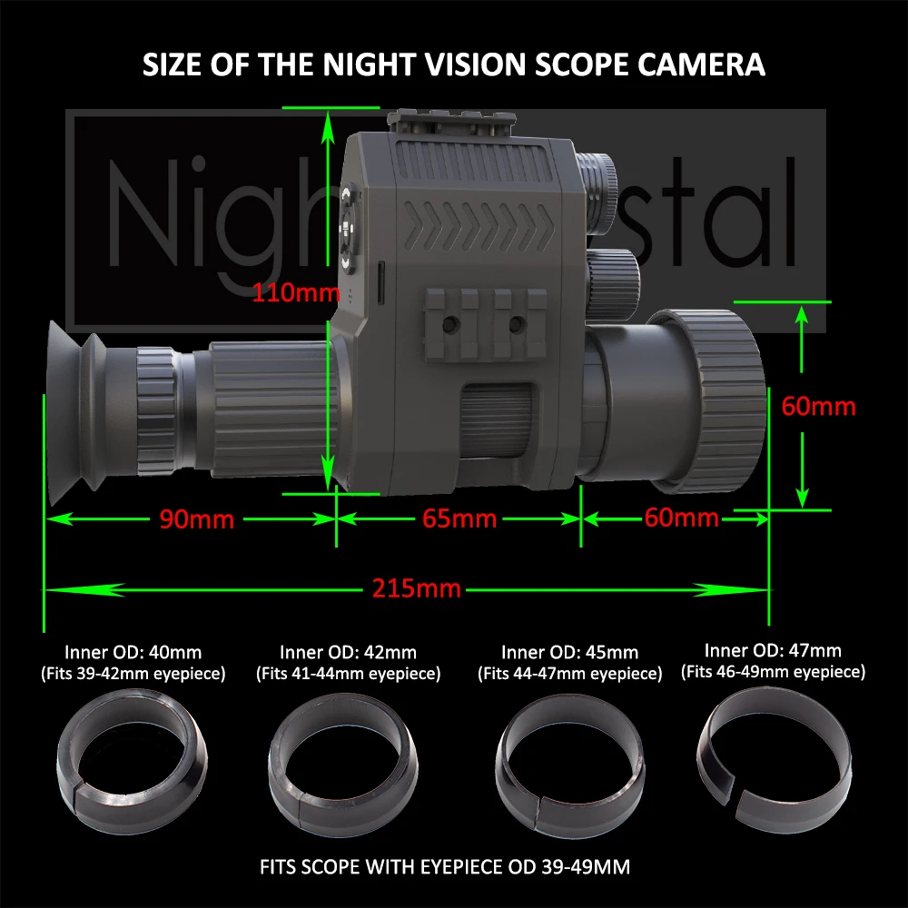 Imagem -03 - Night Vision Âmbito Caça Câmera System Dvr Display Lcd Integrado 850nm Laser Lanterna ir Tacticle Megaorei3b