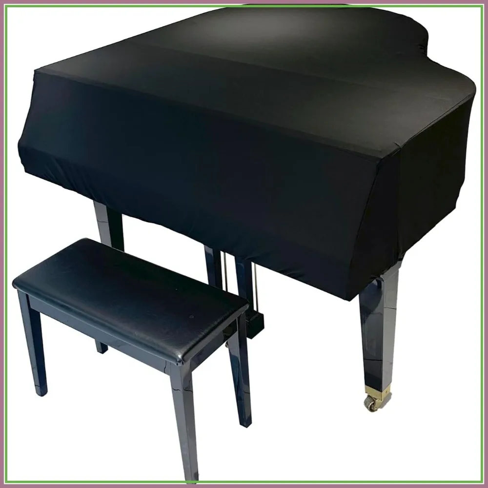 

Waterproof Dustproof Elastic Grand Piano Cover - All-Black - Fits Baby Medium Parlor Grand Pianos