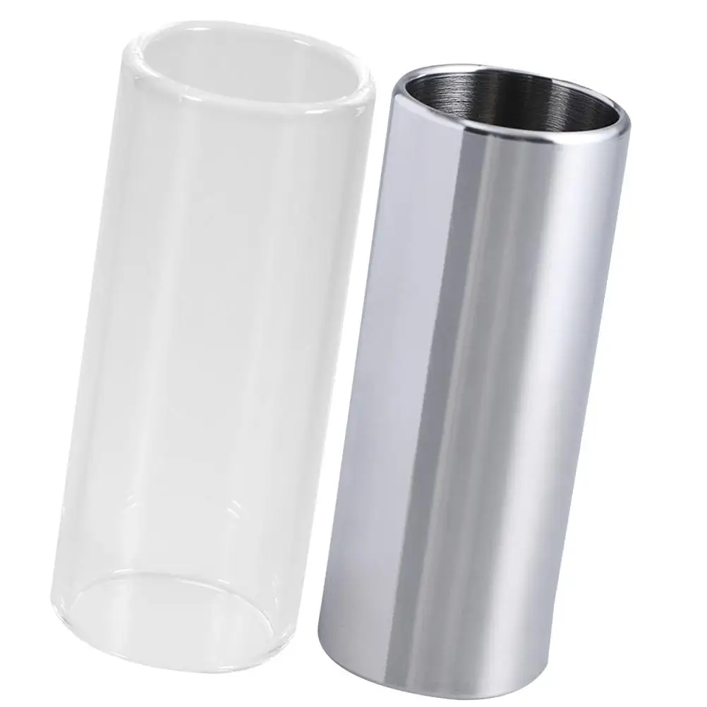 

2Pcs Guitar Slide Stainless Steel Medium Bottleneck Long Service Life Clear Sound Guitar Accessories Musical Instruments