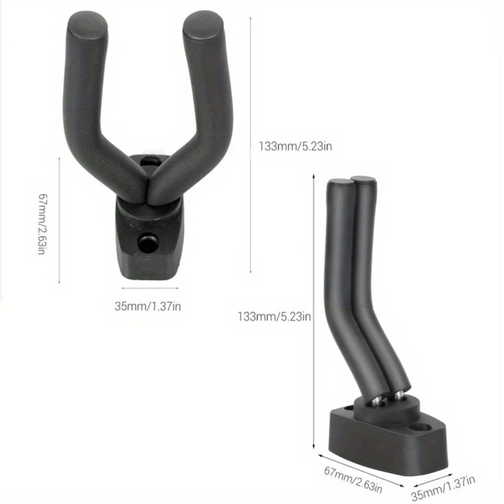 1Pcs Guitar Wall Wall Mount Hanger Black Hook non-slip bracket for guitar ukulele violin parts musical instrument accessories