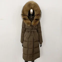 Parka Thick Warm Loose Waterproof Coat 2024 Winter Real Fox Fur Collar Jacket Natural Fur Jacket Women White Goose Down Jacket