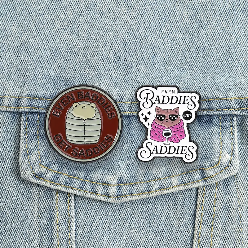 2er-Set Cartoon-Tier-Kollektion Emaille-Pins: Comic-Hund, Katze, Hase, Frettchen, Frosch, Fee, Mexikanische Fiesta, Gans Brosche Schmuck-Abzeichen – Detail 17