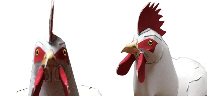 Cute Rooster 3D Paper Model Bird DIY Animal Stereo Paper Removal Parent-child Handmade Toy Paper Model Non-finished Products