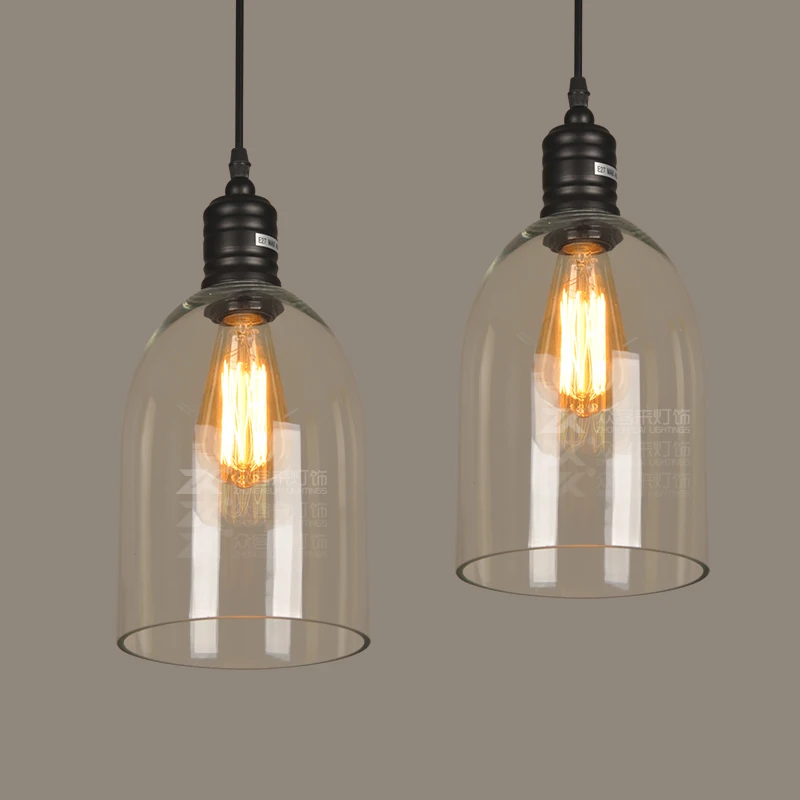 

60W Edison Vintage Pendant Lamp Glass Lampshade In Retro Loft Style Industrial Pendant Lighting Lampara Colgante De Techo