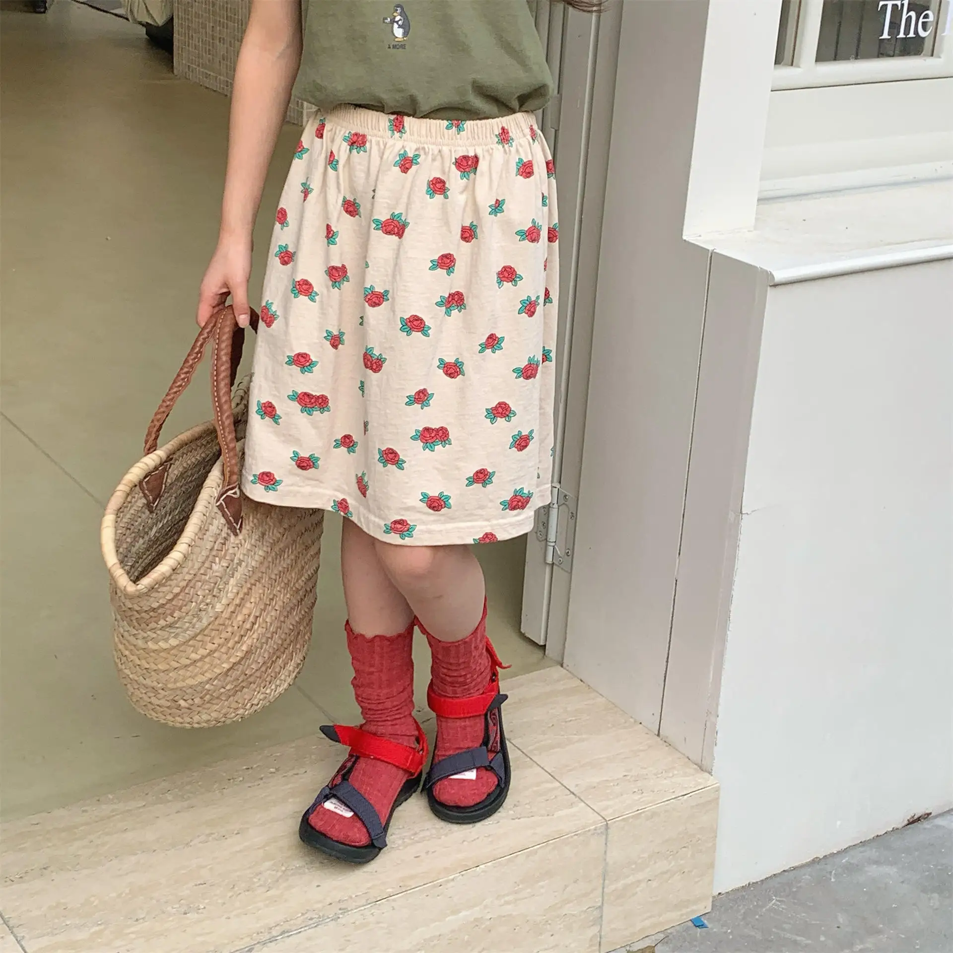 

2026 Summer New Girls Cute Flower Print Skirts Children Casual Skirts Cotton Baby Girl Short Skirt Kids Toddler Clothes