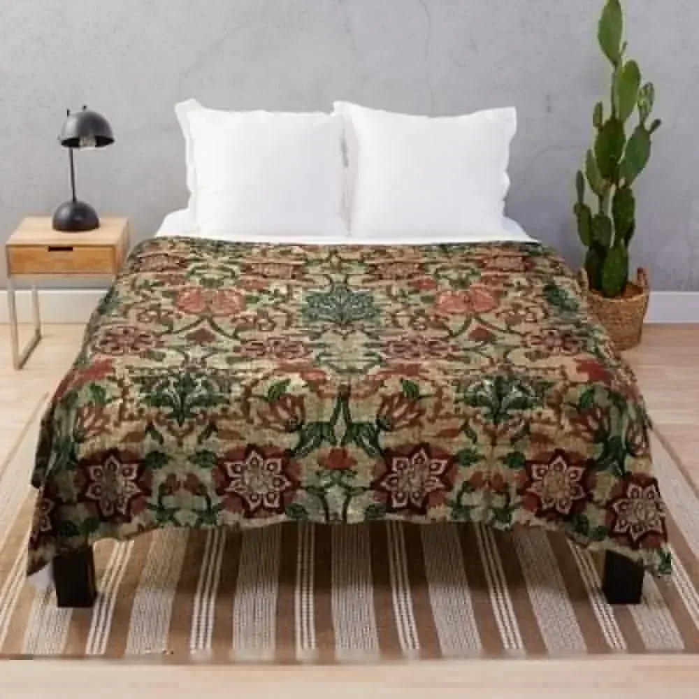

Ancient Turkish tapestry - Green Throw Blanket Travel Size Cozy Blanket for Plane Train