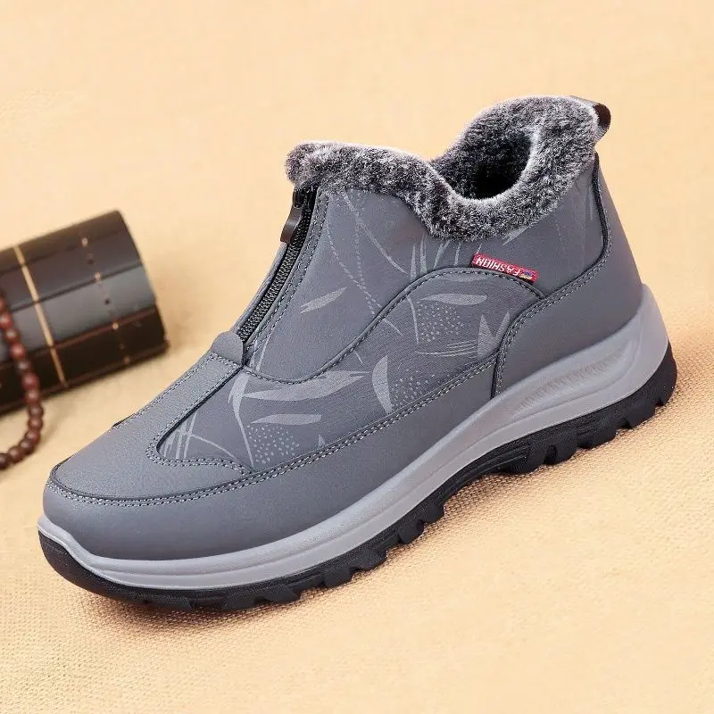 New Winter Snow Boots Men Casual Slip on Ankle Boots Thickened Non-slip Comfortable Wear-resistant Men's Shoes Size 44