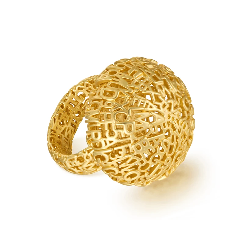 

IVOG Elegant Hollow Out Copper Ring For Women Vintage Bohemian Style Fashion Jewelry Accessory Gift Flagship Store