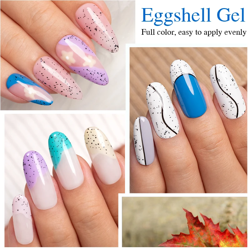 PUENTE-esmalte de uñas de Gel de cáscara de huevo con purpurina, 7,5 ML, Gel de uñas UV para manicura, barniz semipermanente con Base de Gel de